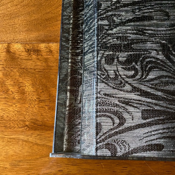 Vintage Vanity tray clear plastic encasing Gold Silver lamé brocade textile - Picture 5 of 7